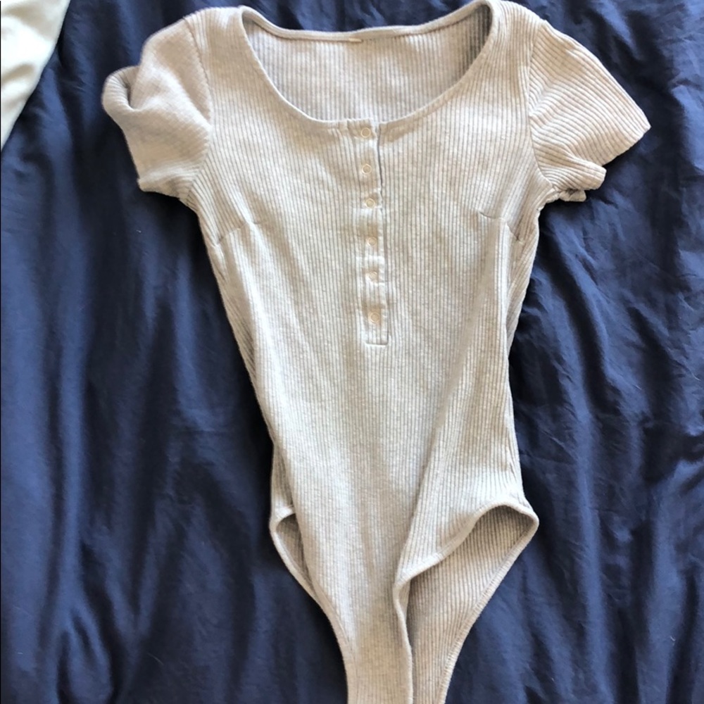 Grey body suit